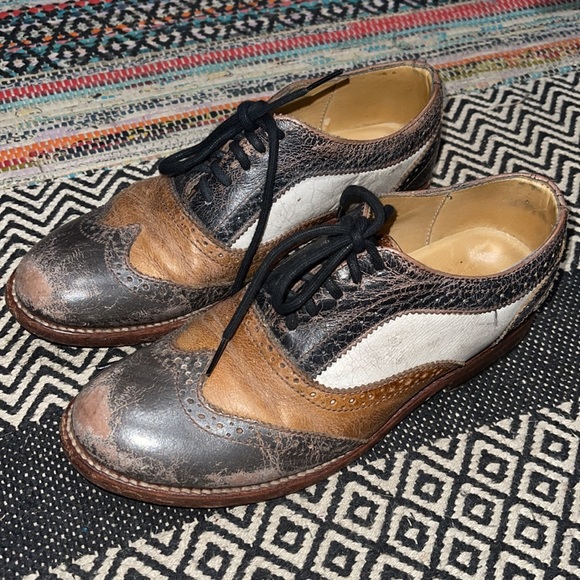 Bed Stu Lita Tricolor distressed leather lace-up loafers, 8 - Picture 3 of 12